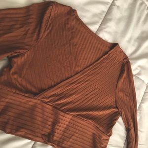 Wrapped Long Sleeve Crop Top